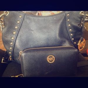 MK leather crossbody w/ matching MK wallet